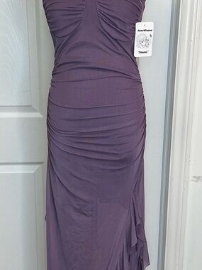 2083 - Touchclass Sleeveless Ruched Purple Dress